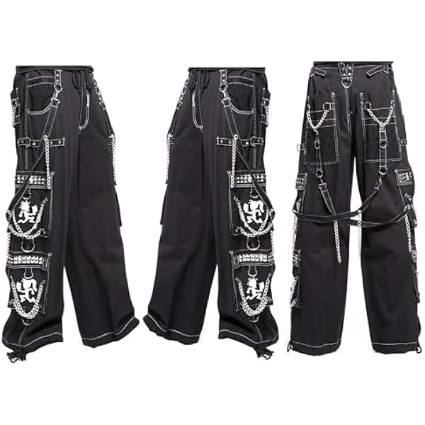 Bondage Black Big Skull Men Pant Alternative Punk Rock Emo Trouser
